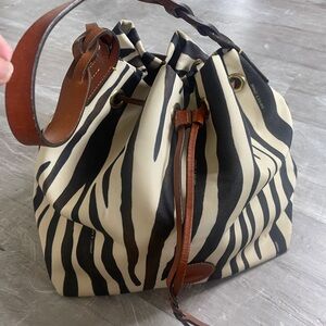 Dooney & Burke zebra print shoulder bag. Very nice condition!